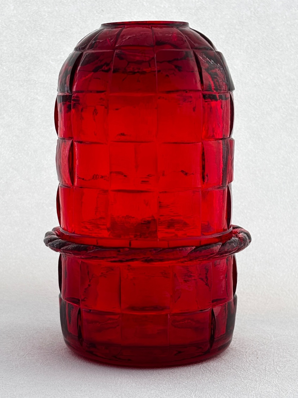 Vintage Glass Ruby Red Country Craft “Ashley” Fairy Lamp